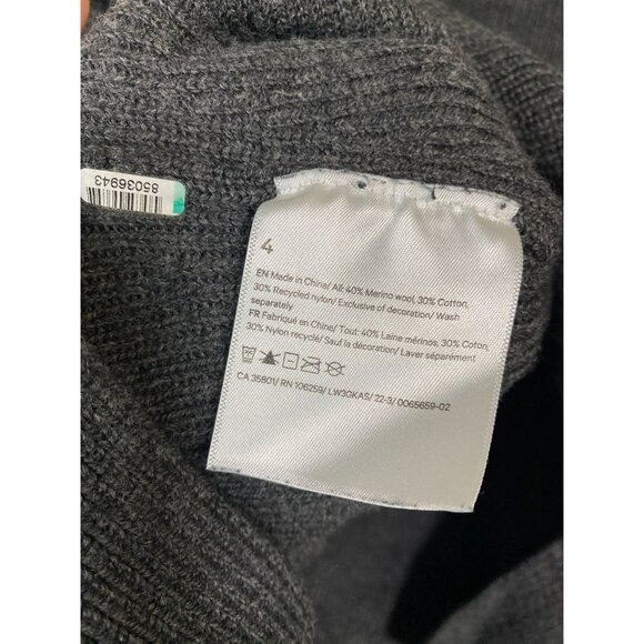 Lululemon Merino Wool Blend Crewneck Sweater size 4 Gray Ribbed Knit Pullover - Picture 4 of 16